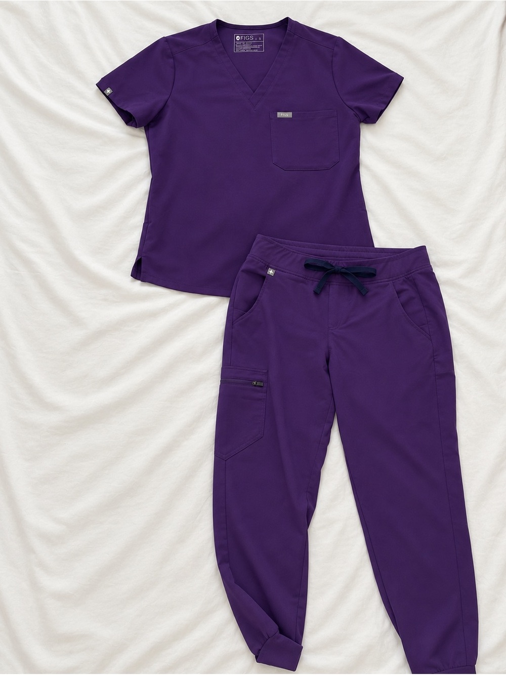 Figs Women's Deep Purple Jogger Scrub Set